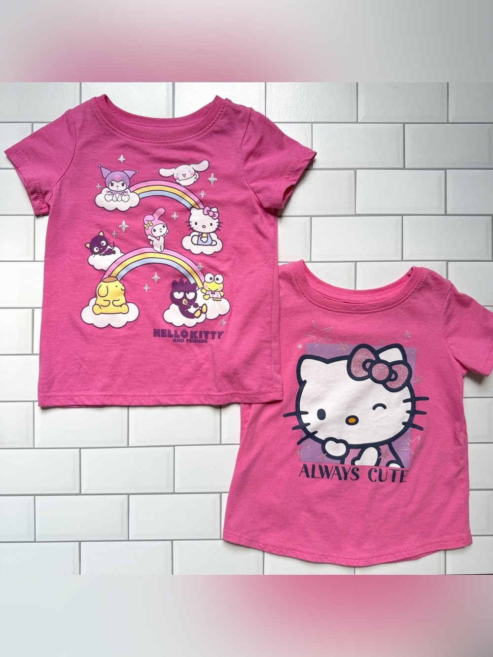18M😻 Jumping Beans Hello Kitty & Friends by Sanro Pink Short Sleeve Graphic Tees